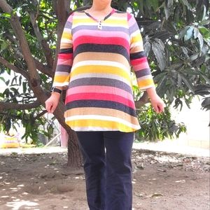 Lane Bryant Striped Tunic Sweater Size 10/12